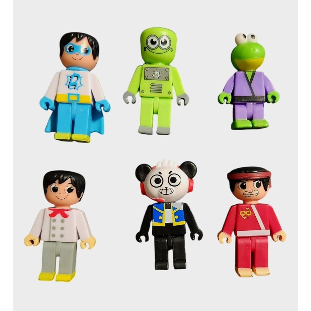 Ryan's World Various Toy Figures 2.25" Gus‎ Panda Robot Super Hero Lot of 6 Toys